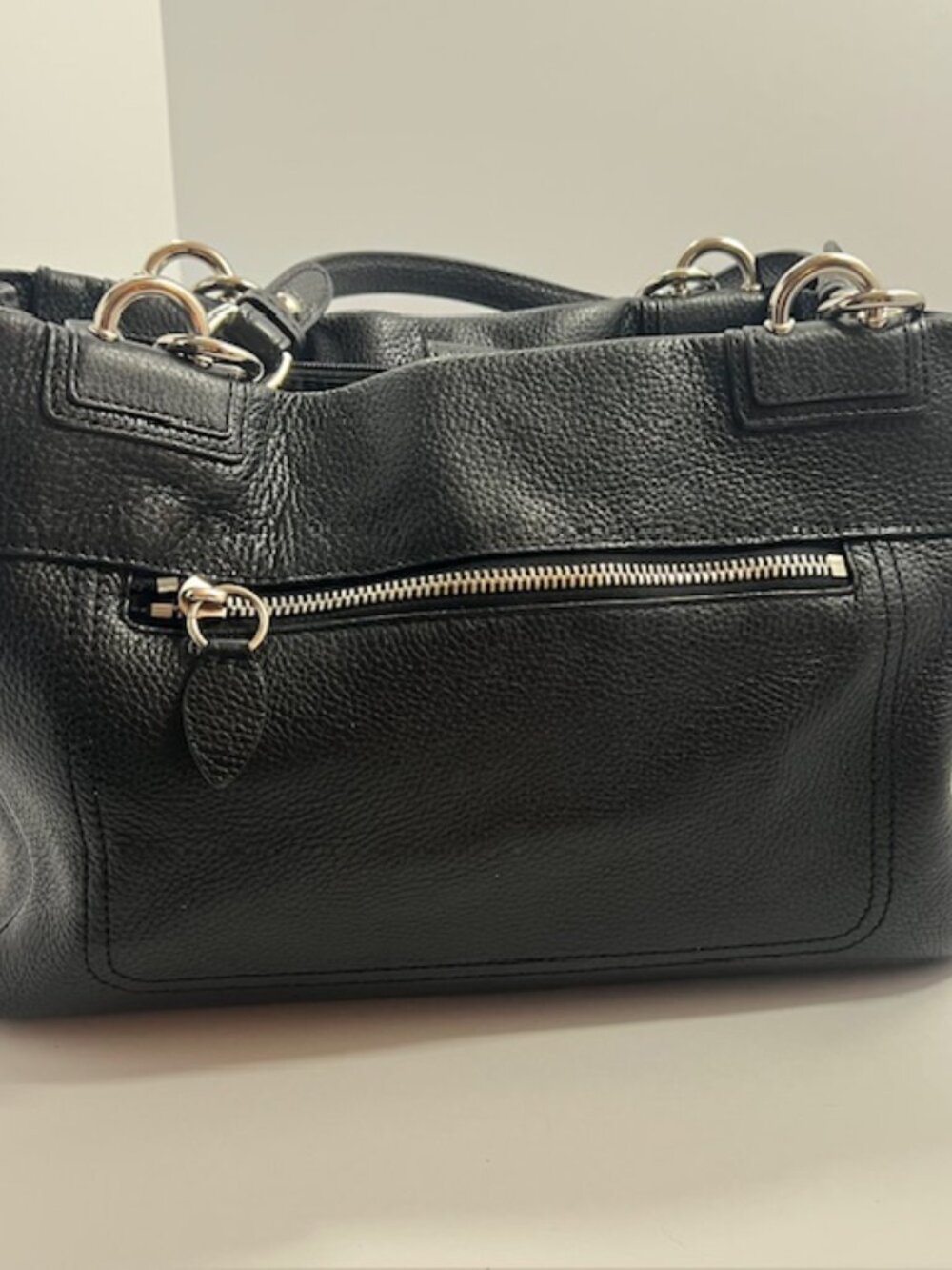 Coach Peyton Penelope Pebble Leather Turn Lock CarryAll Satchel Bag F16531 Black - Picture 9 of 16